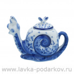 Чайник коллекционный "Улитка". Гжель