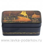 Лаковая миниатюра шкатулка "Медный Всадник". Холуй