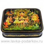 Лаковая миниатюра шкатулка "Песняры". Палех