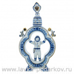 Штоф "Космонавт". Гжель в золоте