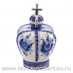 Штоф "Корона". Гжель в золоте. 1 л