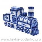 Штоф фарфоровый "Паровоз" 0,75 л. Гжель