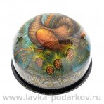 Лаковая миниатюра шкатулка для колец и запонок "Глухарь" Палех