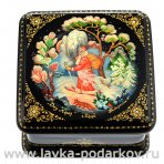 Лаковая миниатюра шкатулка "Дед мороз". Холуй