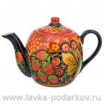 Чайник заварочный 0,7 л "Клубника". Хохлома