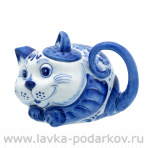 Чайник коллекционный "Кот". Гжель