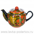 Чайник заварочный 0,5 л "Клубника". Хохлома