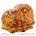 Шкатулка из янтаря "Сердце. Зонтик"