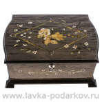 Шкатулка из карельской березы и янтаря "Дамская"