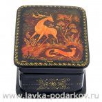 Лаковая миниатюра шкатулка "Лань". Холуй