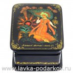 Лаковая миниатюра шкатулка "Аленький цветочек". Холуй