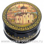 Лаковая миниатюра шкатулка "Спасо-Преображенский собор". Холуй