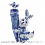 Штоф "Кролик. Любовь-морковь". Гжель 0,25 л
