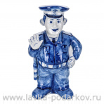 Штоф фарфоровый 1 л "Постовой". Гжель