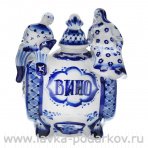 Штоф фарфоровый "Бочка". Гжель