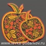 Доска разделочная "Яблоко" Хохлома (в ассортименте)