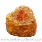 Шкатулка из янтаря "Сердечко"