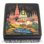 Лаковая миниатюра шкатулка "Новодевичий монастырь". Холуй