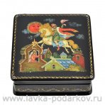 Лаковая миниатюра шкатулка "Сивка-бурка". Палех