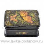 Лаковая миниатюра шкатулка "Бабочка" Палех