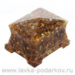 Шкатулка из янтаря прямоугольная