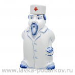 Штоф фарфоровый "Доктор". Гжель