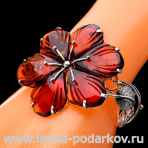 Браслет из серебра с янтарем