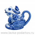 Чайник коллекционный "Лягушка". Гжель