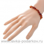Браслет янтарный "Ежики"