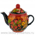 Чайник заварочный 0,5 л "Клубника". Хохлома