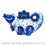 Чайник коллекционный "Крокодил". Гжель