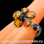 Браслет из серебра с янтарем