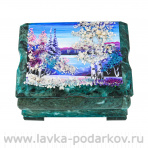 Шкатулка из натурального камня "Зима"