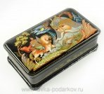 Шкатулка "По мотивам сказки "Руслан и Людмила"" Палех
