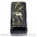 Лаковая миниатюра шкатулка "Журавль". Холуй