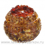 Шкатулка из янтаря овальная