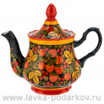 Чайник заварочный 0,5 л "Клубника". Хохлома