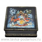 Лаковая миниатюра шкатулка "Морозко". Палех