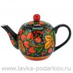Чайник заварочный 0,7 л "Клубника". Хохлома