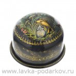 Лаковая миниатюра шкатулка для колец и запонок Палех (в ассорт.)