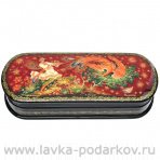 Лаковая миниатюра Шкатулка "Жар-Птица". Холуй
