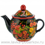 Чайник заварочный 0,5 л "Клубника". Хохлома