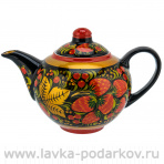 Чайник заварочный 0,4 л "Клубника". Хохлома