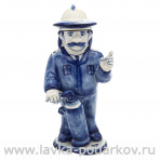 Штоф фарфоровый 1л "МЧС. Пожарный". Гжель