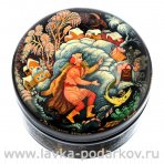Лаковая миниатюра шкатулка "По щучьему велению". Холуй