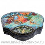 Лаковая миниатюра шкатулка "Новогодние гуляния". Холуй