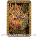 Икона из мореного дуба "Троица" 42х29 см