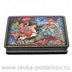 Лаковая миниатюра шкатулка "Руслан и живая голова" Холуй