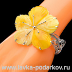 Браслет из серебра с янтарем