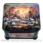 Шкатулка с художественной росписью "Зима"